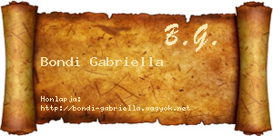 Bondi Gabriella névjegykártya